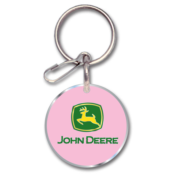 ... John Deere Vehicle Accessories > John Deere Pink Enamel Key Chain