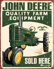 Tin Sign: John Deere Quality Farm Equipment TD1455