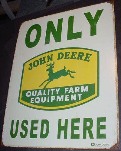 Vintage John Deere Only Used Here Farm Equipment Tractor Tin Sign Old ...