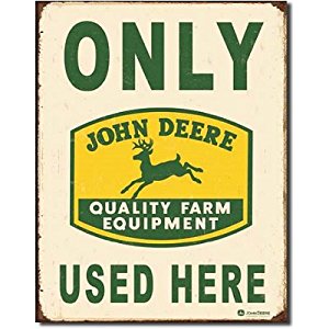 Only John Deere Used Here Tractors Logo Distressed Vintage Tin Sign ...