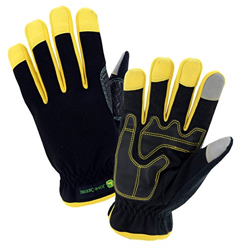 Mens John Deere Touchscreen Gloves (Black/Yellow)