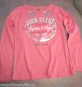 John Deere Girls Pink Cowgirl for Life T Shirt Long Sleeve New | eBay