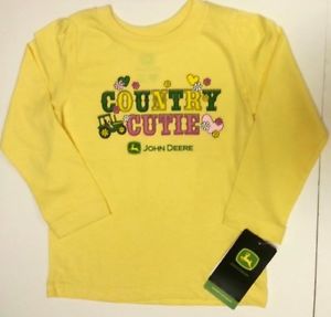 NEW John Deere Yellow Long Sleeve T-Shirt Country Cutie Size 2T 3T 4T ...