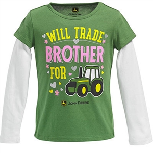 John Deere Girl's Green Trade Brother Long Sleeve Shirt | WeGotGreen ...