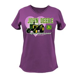 Women's John Deere Short-sleeved T-shirt Logo - Tractor - Color Purple ...