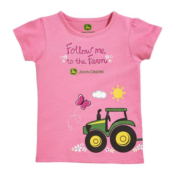 John Deere Toddler Girl's Pink Follow Me to the Farm Tee