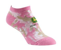 John Deere Womens Pink Camo Ankle Socks