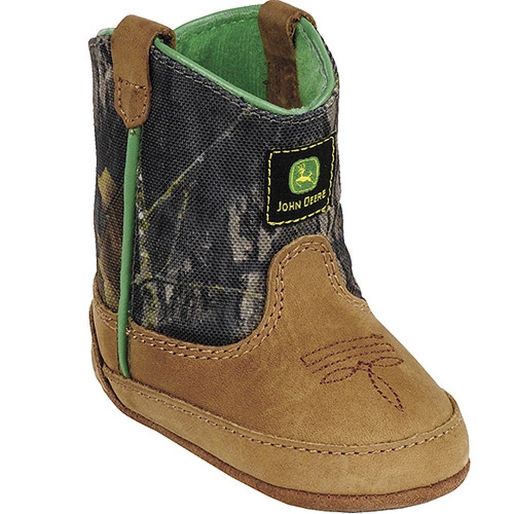 John Deere Baby Black Western Cowboy Soft Sole Crib Shoes Boots 0-4 ...