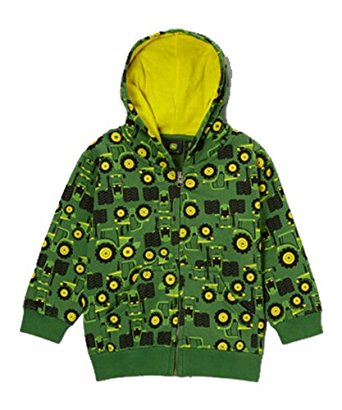 ... : John Deere Infant and Toddler Green Zip Hooded Sweatshirt: Clothing