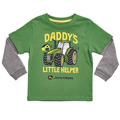 John Deere Infant Boy's Green Daddy's Helper Long Sleeve Shirt ...