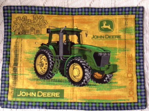 John Deere Tractor Green Blue Yellow Large Cotton Blend Placemats Set ...