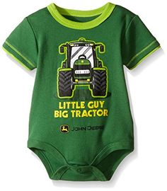 John Deere Baby Little Guy Big Tractor Bodyshirt, Green/Lime Green, 3 ...