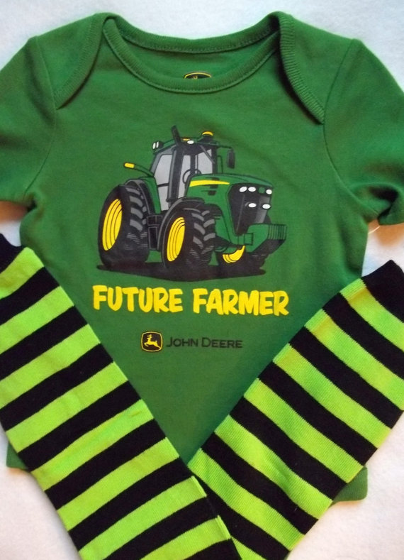 John Deere future farmer onesie baby boy shirt little man outfit ...