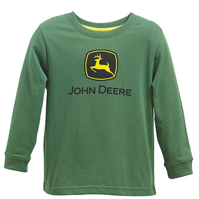 John Deere Toddler Boy's Green Logo Long Sleeve Shirt | WeGotGreen.com