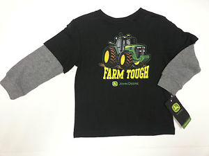 NEW-John-Deere-Long-Sleeve-Layered-Look-Black-Farm-Tough-T-Shirt-Size ...