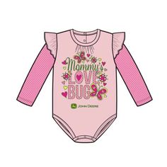 John Deere Pink Onesie Momma's Love Bug Infant Girls – GreenToys4u ...