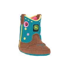 John Deere- Infant Floral Boot- Turquoise (JOHN DEERE P1644240), Girls ...