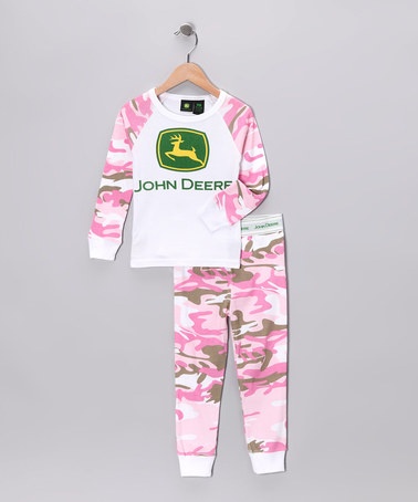 pink camo logo pajama set infant toddler amp girls by john deere girls ...