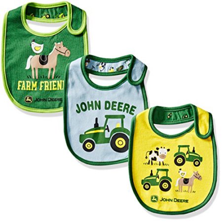 John Deere Baby Farm Friends 3 Piece Bib Set, Blue/Yellow/Green, One ...