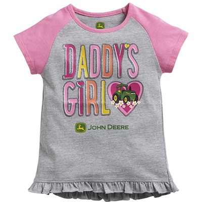 John Deere Toddler Girl's Gray Daddy's Girl Tee | WeGotGreen.com