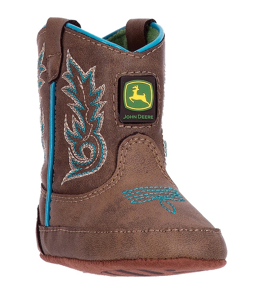 John Deere Babys Distressed/Turquoise Square Toe Boots JD0032 by Dan ...