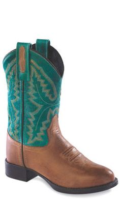 ... Pull-On Cowboy Boots | Green Leather, John Deere and Cowboy Boots