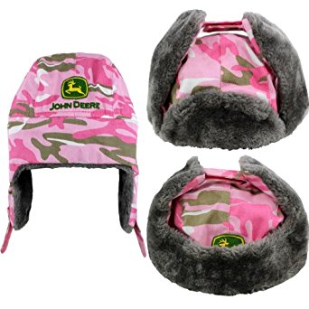 .com: John Deere Camouflage Girl Pink Toddler Trapper Style Hat ...
