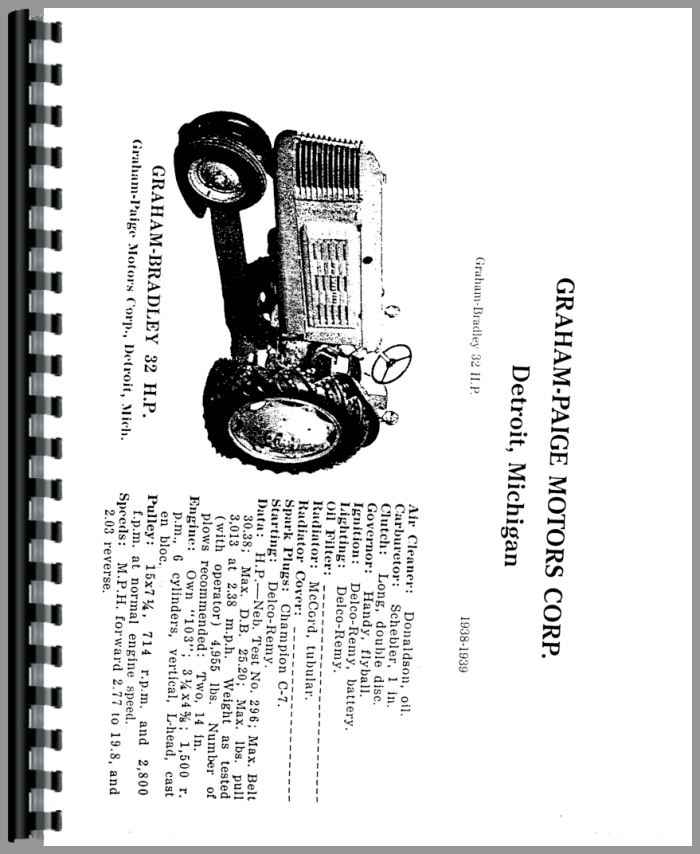 Graham+Bradley+Tractor+Parts Graham Bradley All Tractor Service Manual ...
