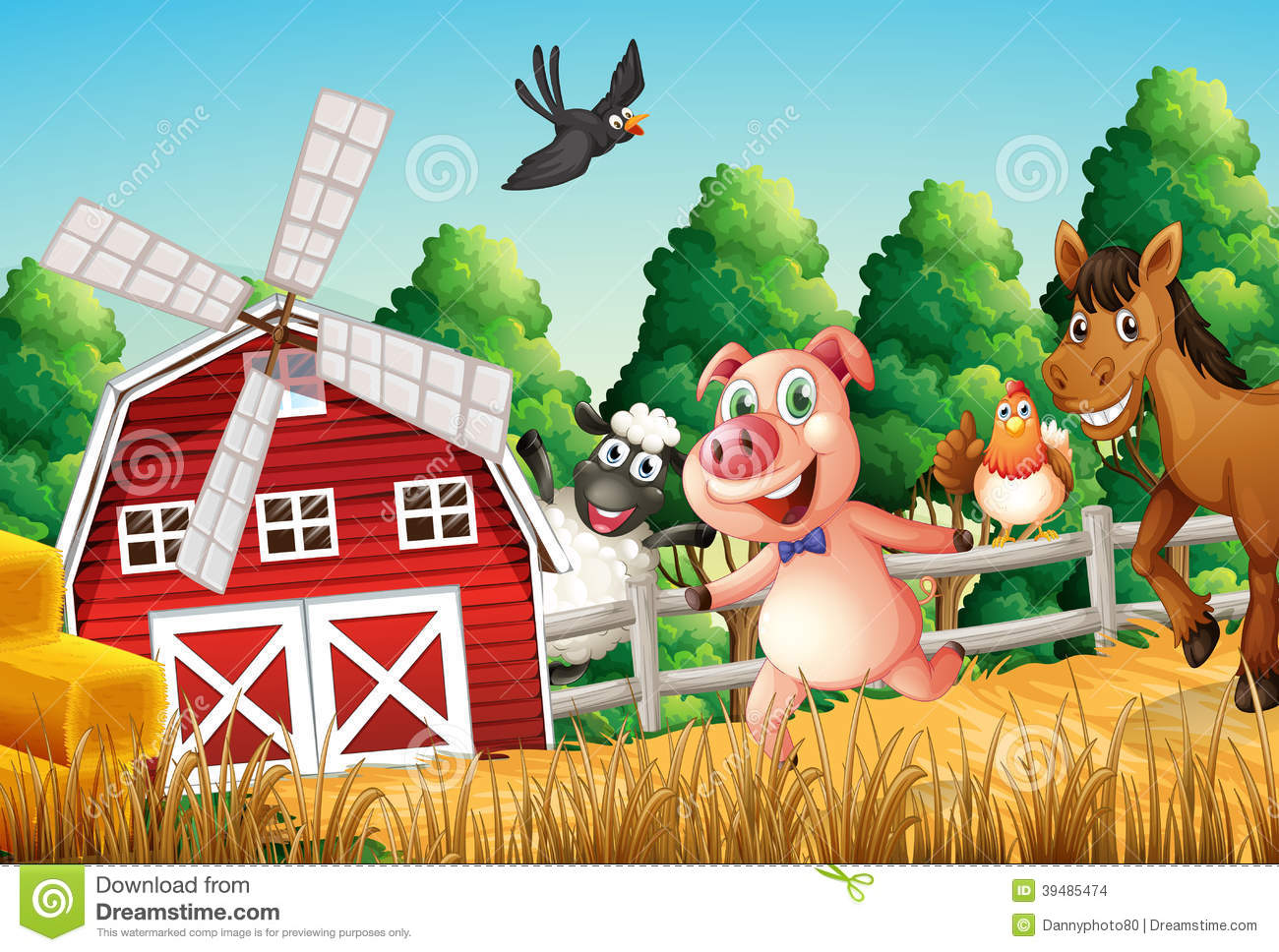 Happy Farm Animals Stock Vector - Image: 39485474