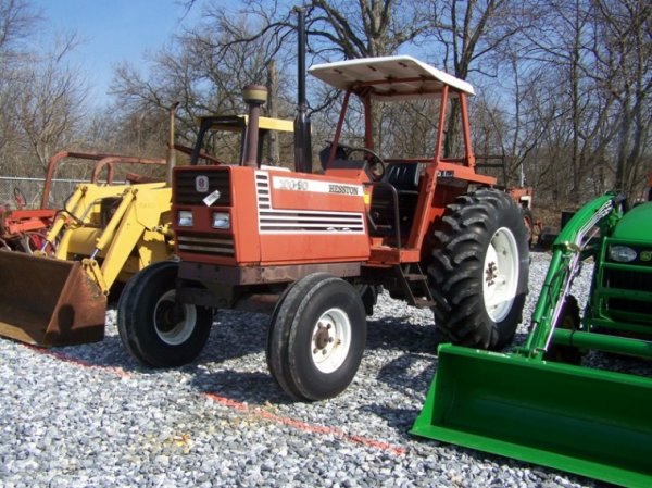 392: Hesston 100-90 Farm Tractor with 4 Post Canopy : Lot 392