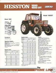 Farm Tractor Brochure - Hesston - Fiat - 1880 1880 DT - 1980 (F1317 ...