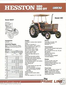 ... Farm Tractor Brochure - Hesston - Fiat - 580 580 DT - 1980 (F1307