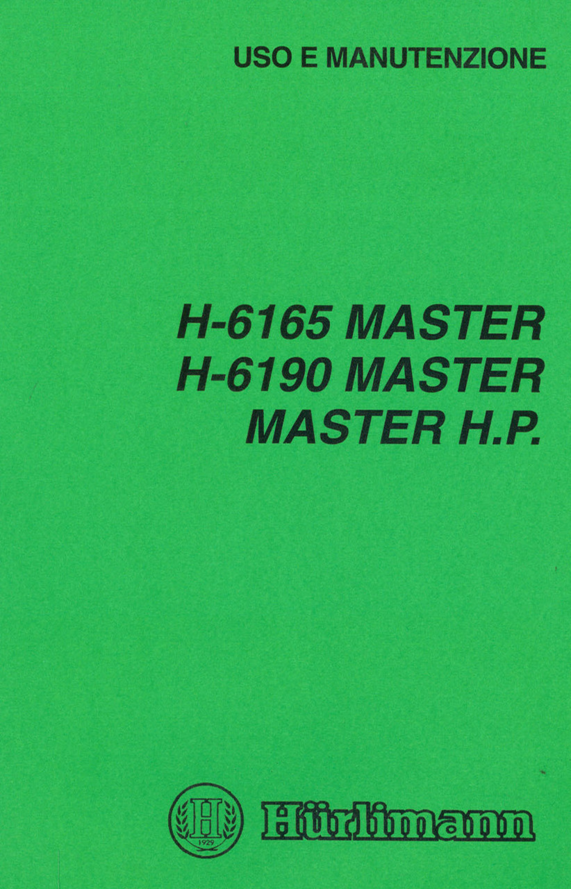6165 MASTER - H 6190 MASTER - MASTER H.P. - Uso e manutenzione (1999 ...