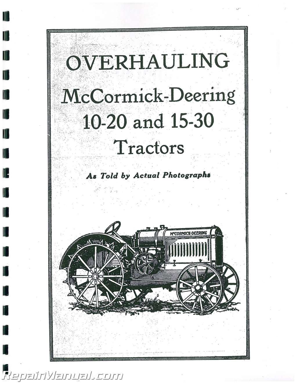 International Harvester McCormick-Deering 10-20 15-30 22-36 Service ...