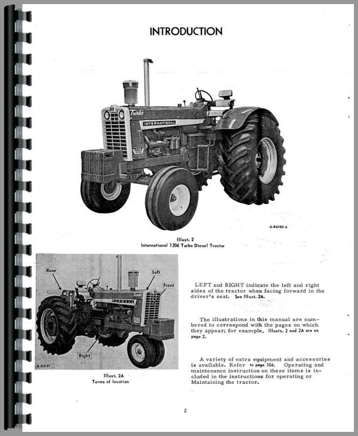International Harvester 21206 Tractor Operators Manual (HTIH-O1206DSL)