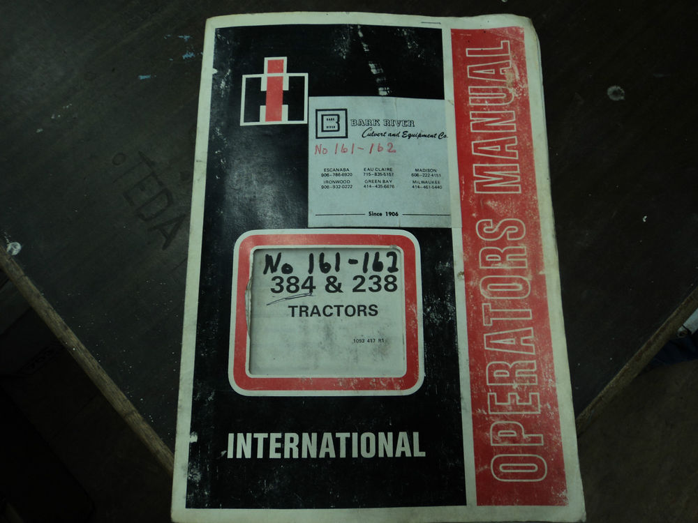 International Harvester 238 &384 Tractor Operator Manual | eBay