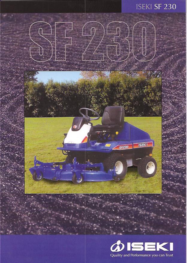 iseki sf230 front mower original sales sheet iseki agricultural