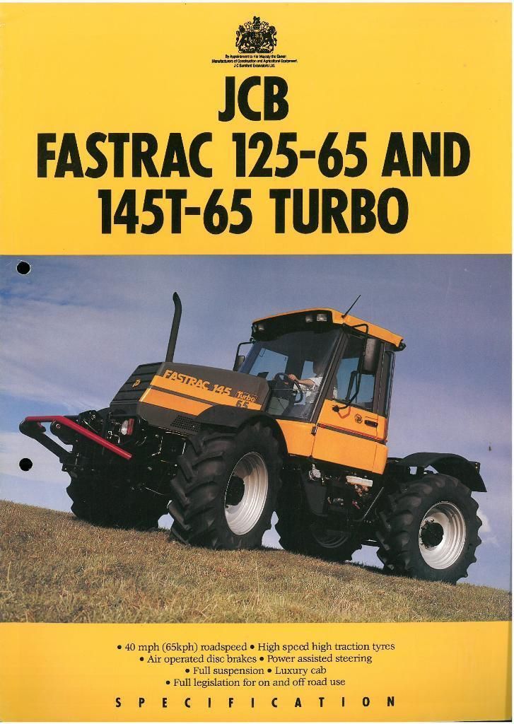 JCB Tractor Fastrac 125-65 & 145T-65 Brochure