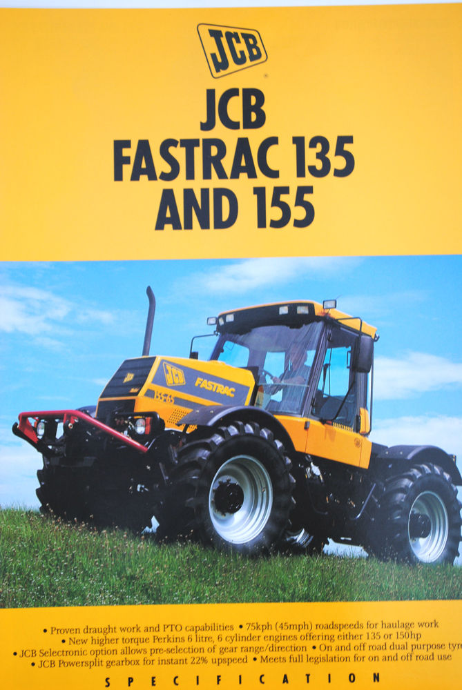 Original JCB Fastrac 135 & 155 Tractors Promotion Brochure Leaflet ...