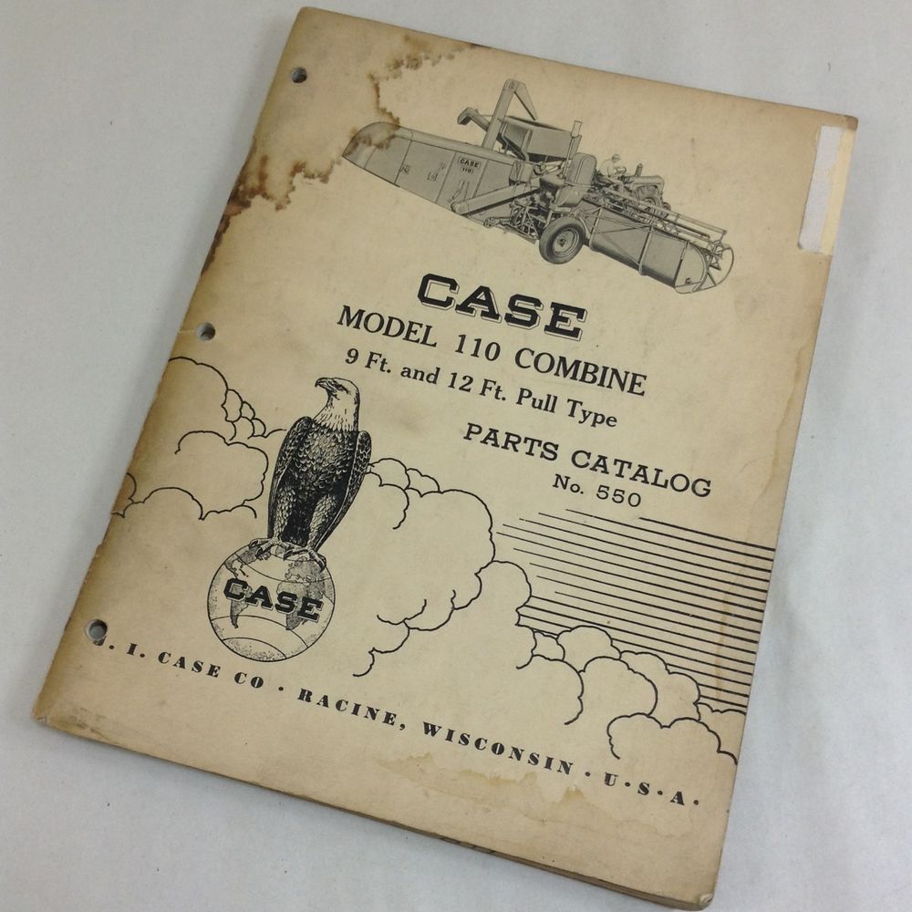 CASE MODEL 110 COMBINE 9FT 12FT PULL TYPE PARTS CATALOG MANUAL NO ...