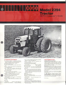Ji Case Product Spec Sheet Model 2294 Tractor | eBay