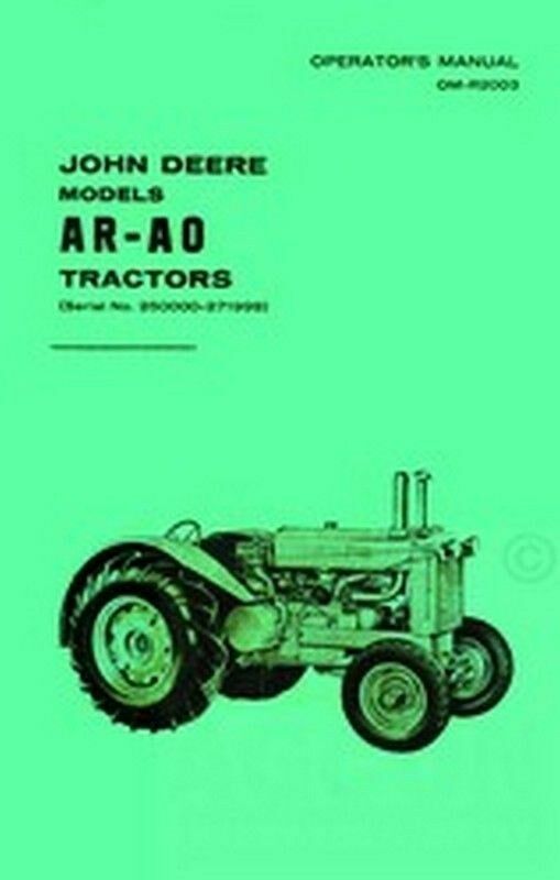 John Deere Model AR - AO Tractor Operators Manual 250k+ | eBay