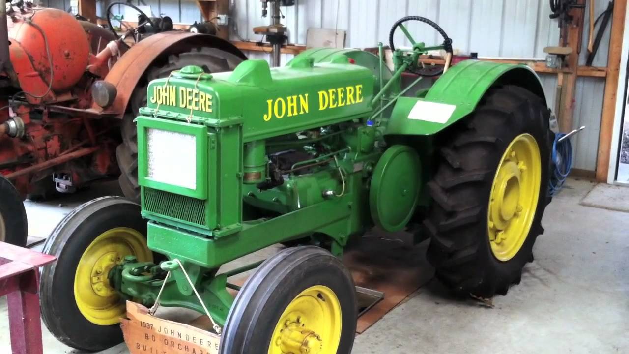 1937 Model BO John Deere Tractor - YouTube