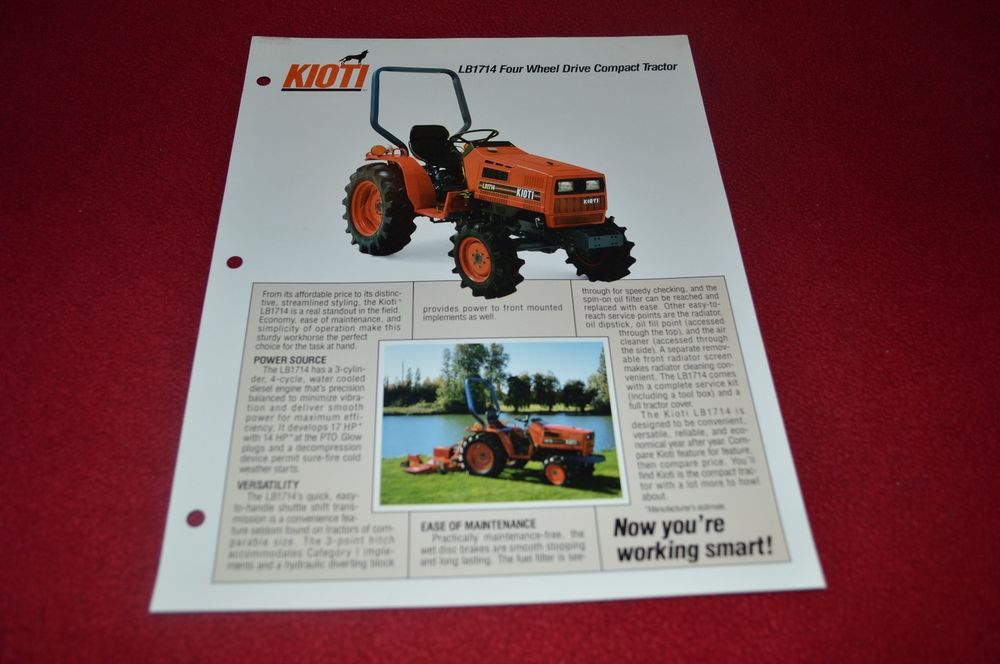Kioti LB1714 Tractor Dealer's Brochure SBPA | eBay