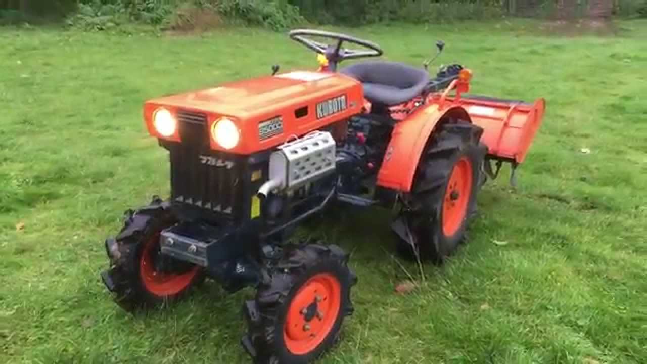 Kubota B5000 4WD Compact Tractor with Rotavator for sale - YouTube