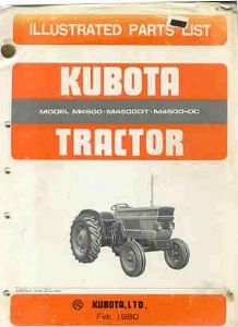 Kubota Tractor M4500, DT, OC Parts Manual