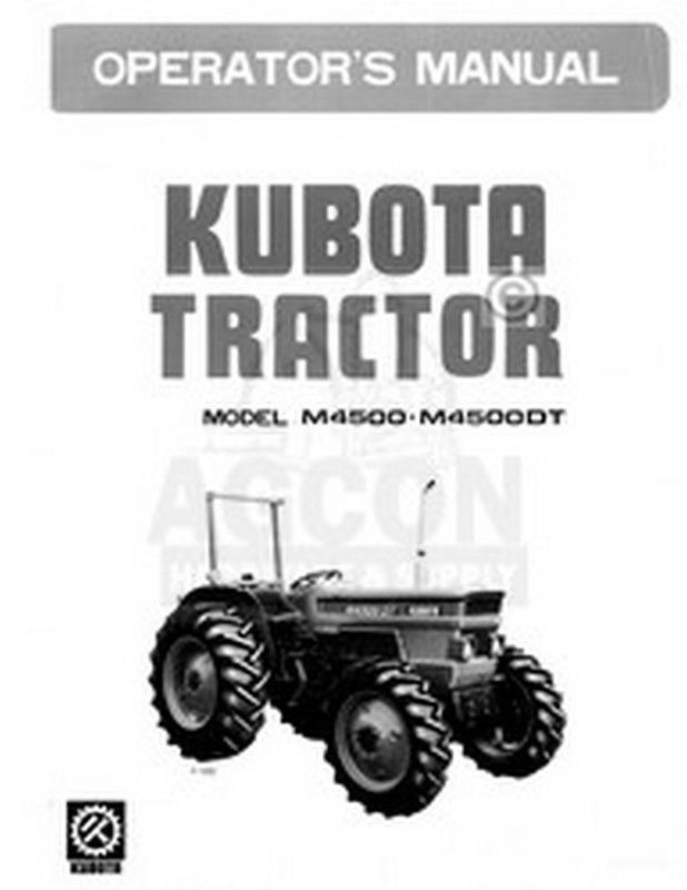 Kubota M4500 M4500DT DT Owners Operators Manual F-1832 | eBay