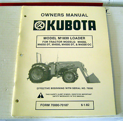 Kubota M1830 Front Loader Operator ~ Maintenance Manual | eBay