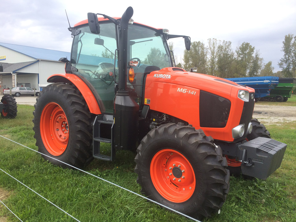 New 2016 Kubota M6-141 mid-range ag tractor.