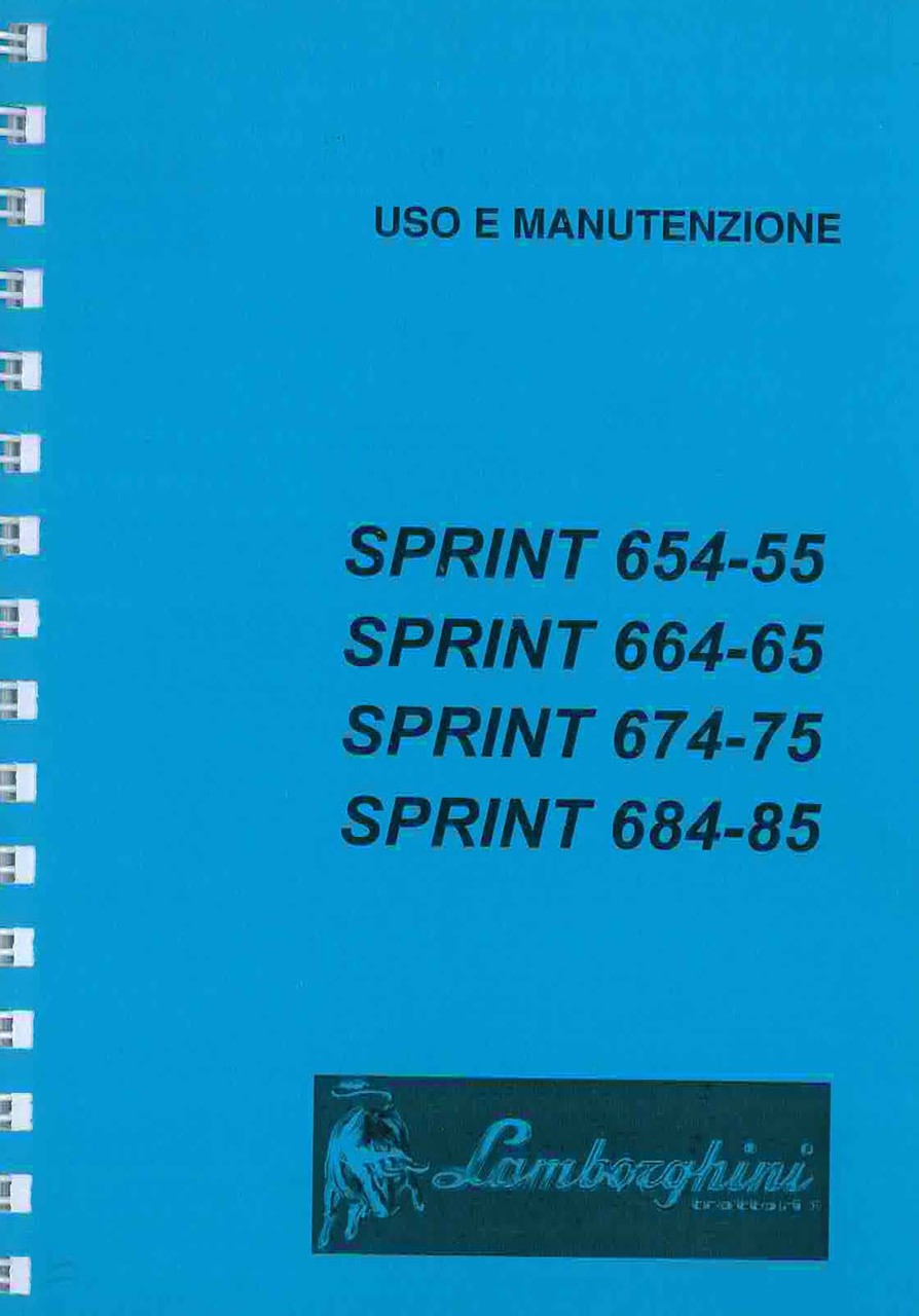 SPRINT 654.55- 664.65 - 674.75 - 684.85 - Libretto Uso & Manutenzione ...